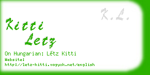 kitti letz business card