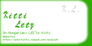 kitti letz business card